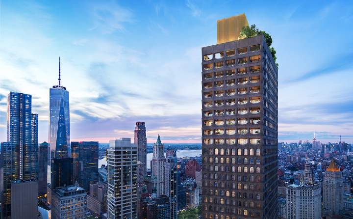 The 66-storey high 130 William is located in the heart of Lower Manhattan