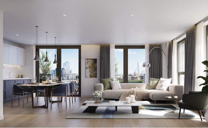 Living room in Folio Gardens
