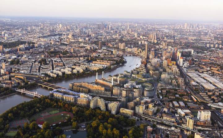 Aerial view of Battersea Power Station