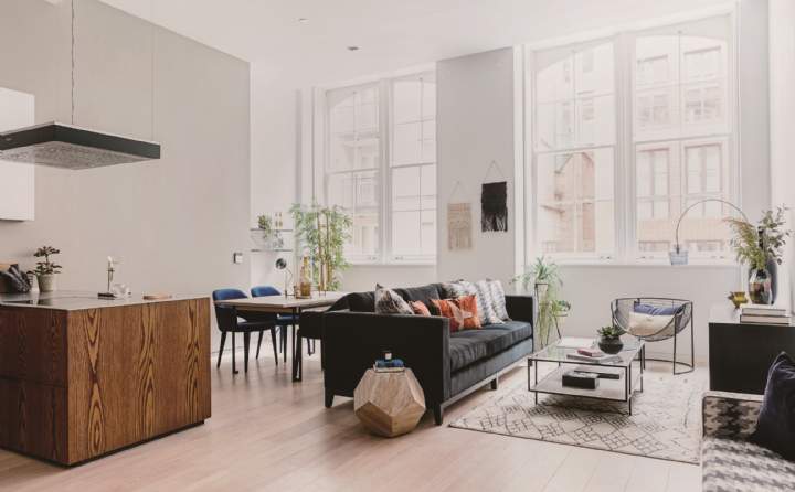 Living room at Barts Square