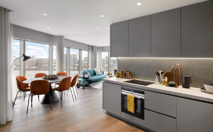 Open kitchen and living room Open kitchen and living room