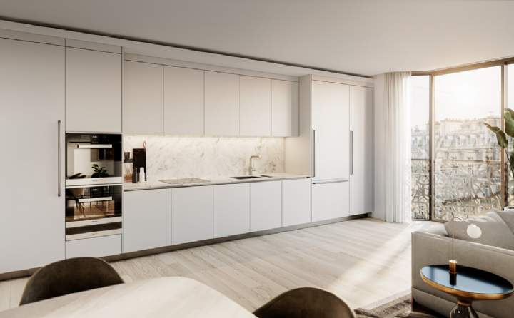 Floor-to-ceiling bay windows allow Floor-to-ceiling bay windows allow