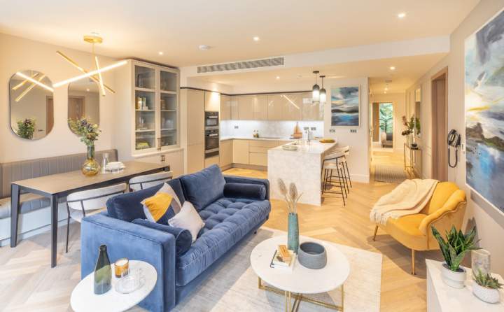 Living room in a show apartment