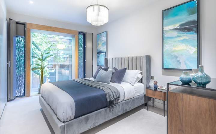 Bedroom in a show apartment