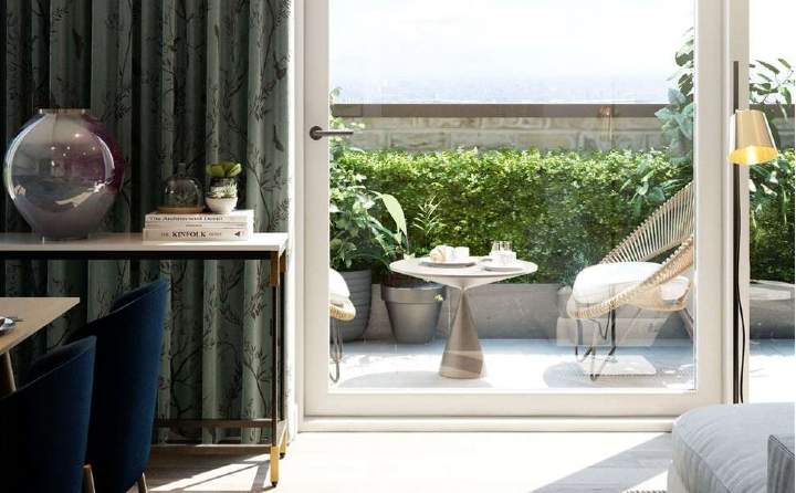 Living room with balcony
