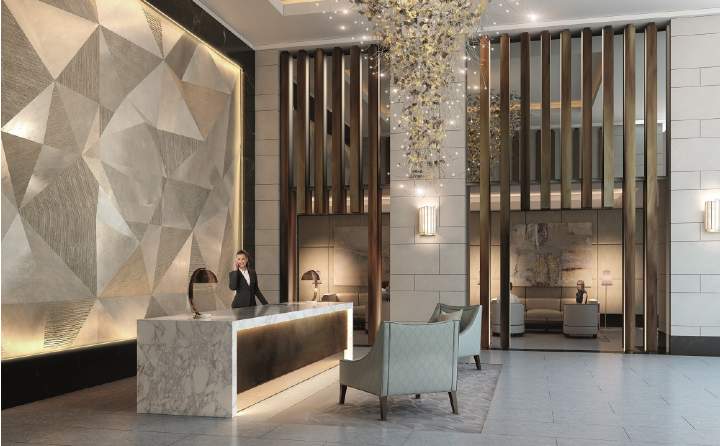 Lobby at Belvedere Gardens in Southbank Place Lobby at Belvedere Gardens in Southbank Place