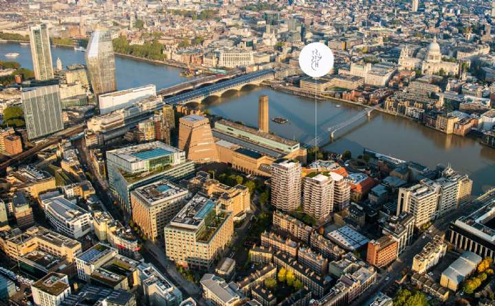 Aerial overview of Triptych Bankside
